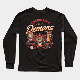 Exercising My Demons - Cute Evil Dark Funny Baphomet Gift Long Sleeve T-Shirt